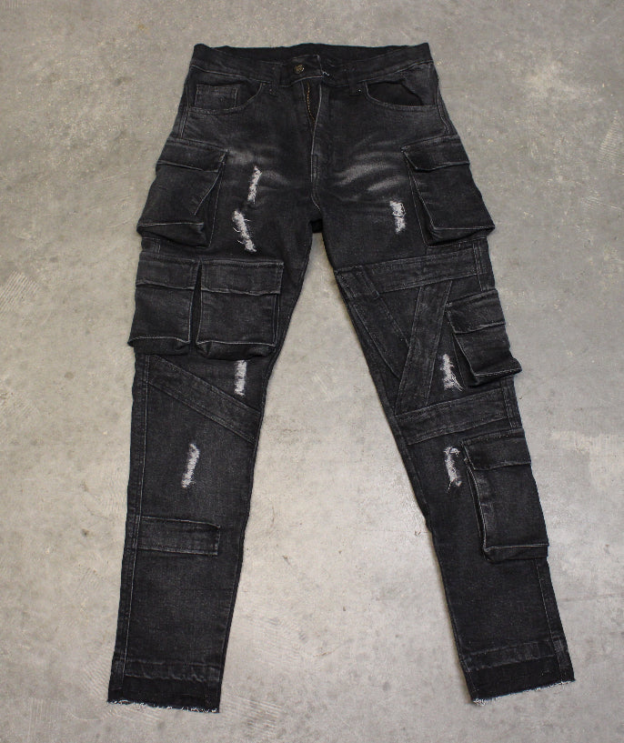 Men's Cargo Denim Jeans